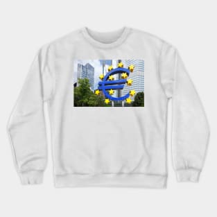 Euro symbol in front of the ECB building, Frankfurt Crewneck Sweatshirt